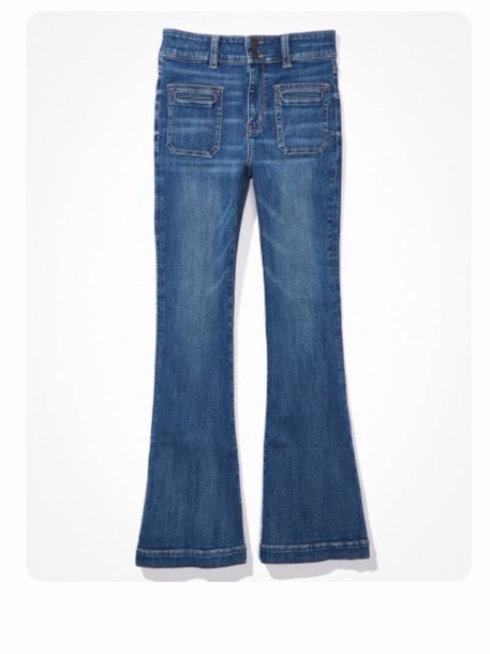 American Eagle Outfitters Women's Flare Jeans in Blue Denim